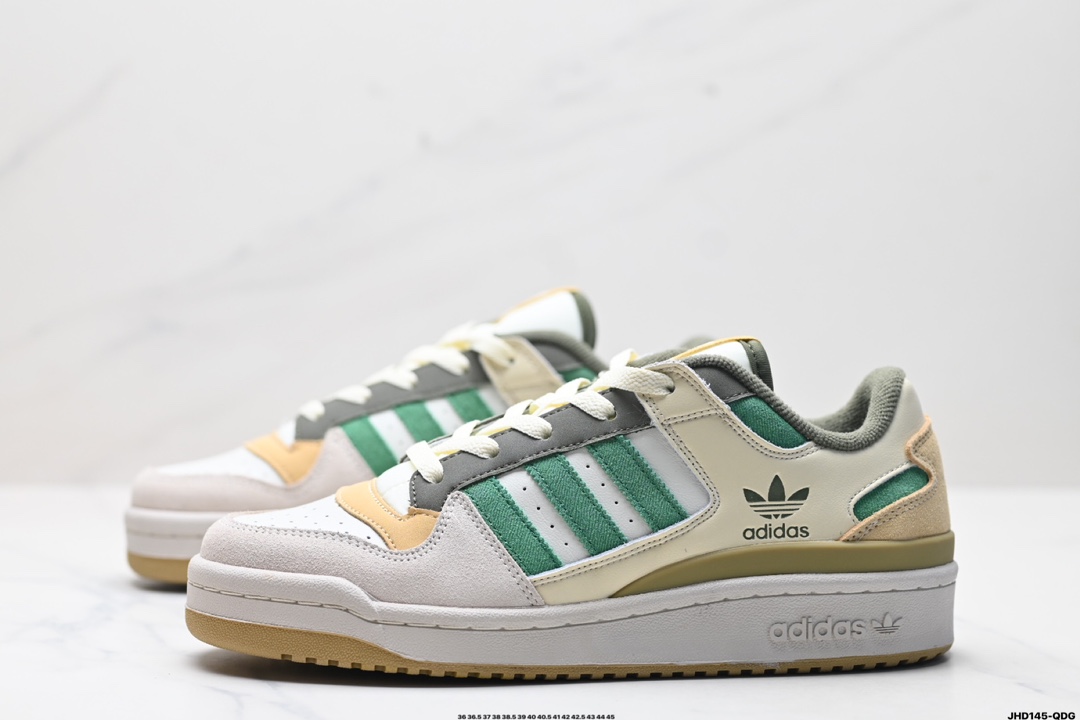 Adidas Forum LOW CL三叶草低邦 经典魔术贴复古板鞋 男女潮流头层皮休闲鞋  ID6264