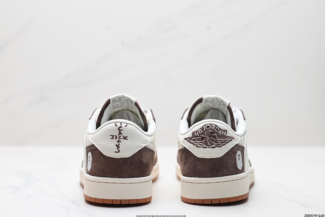 AJ1倒勾Travis Scott x Air Jordan 1 ” Reverse Mocha “ AJ1乔1 TS 闪电 联名倒钩 低帮文化篮球鞋   XF8698-005