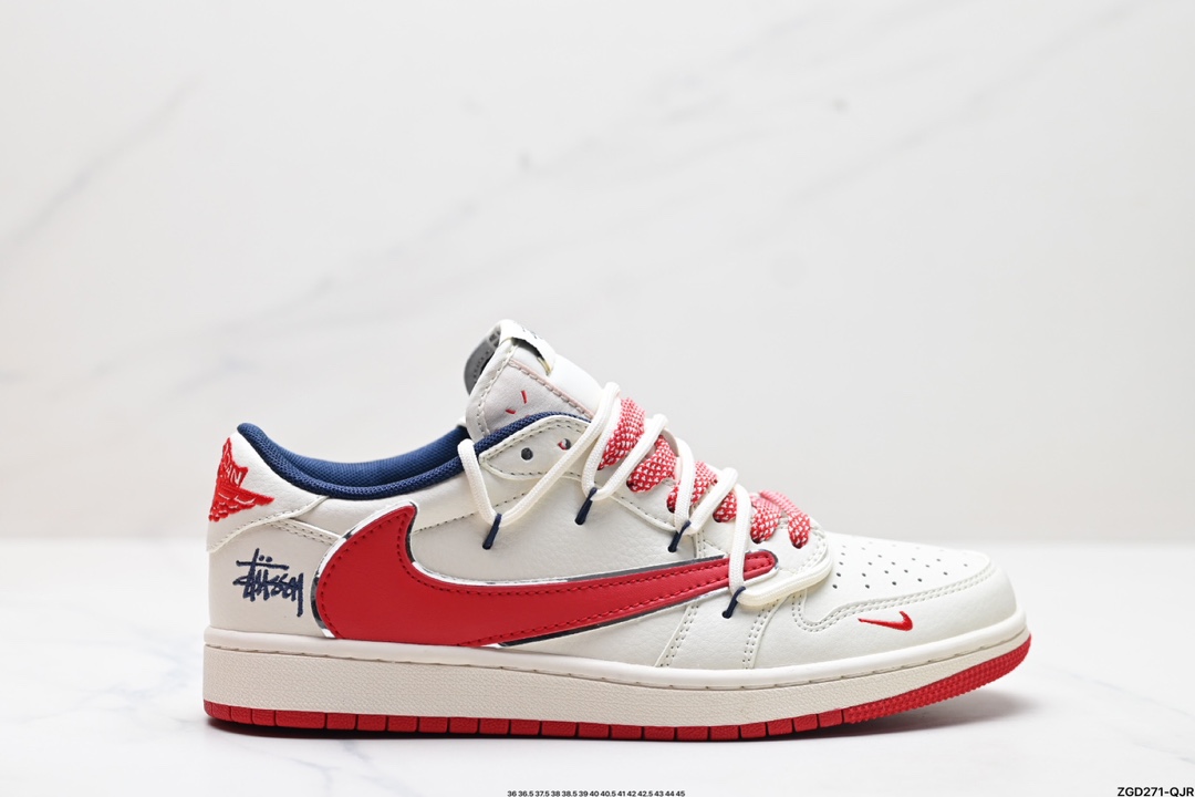 AJ1倒勾Travis Scott x Air Jordan 1 ” Reverse Mocha “ AJ1乔1 TS 闪电 联名倒钩 低帮文化篮球鞋 SJ0086-138