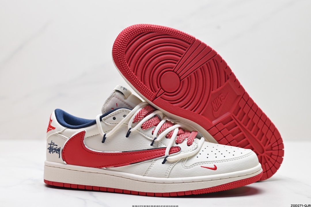 AJ1倒勾Travis Scott x Air Jordan 1 ” Reverse Mocha “ AJ1乔1 TS 闪电 联名倒钩 低帮文化篮球鞋 SJ0086-138