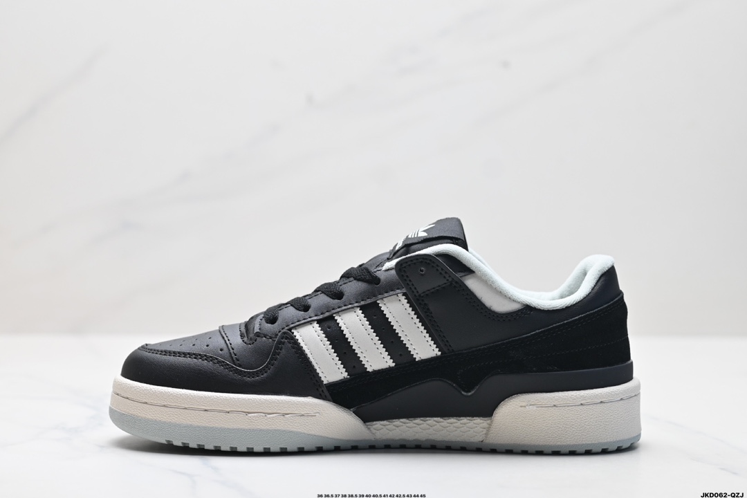 Adidas Forum LOW CL三叶草低邦 经典魔术贴复古板鞋 男女潮流头层皮休闲鞋  IE7218