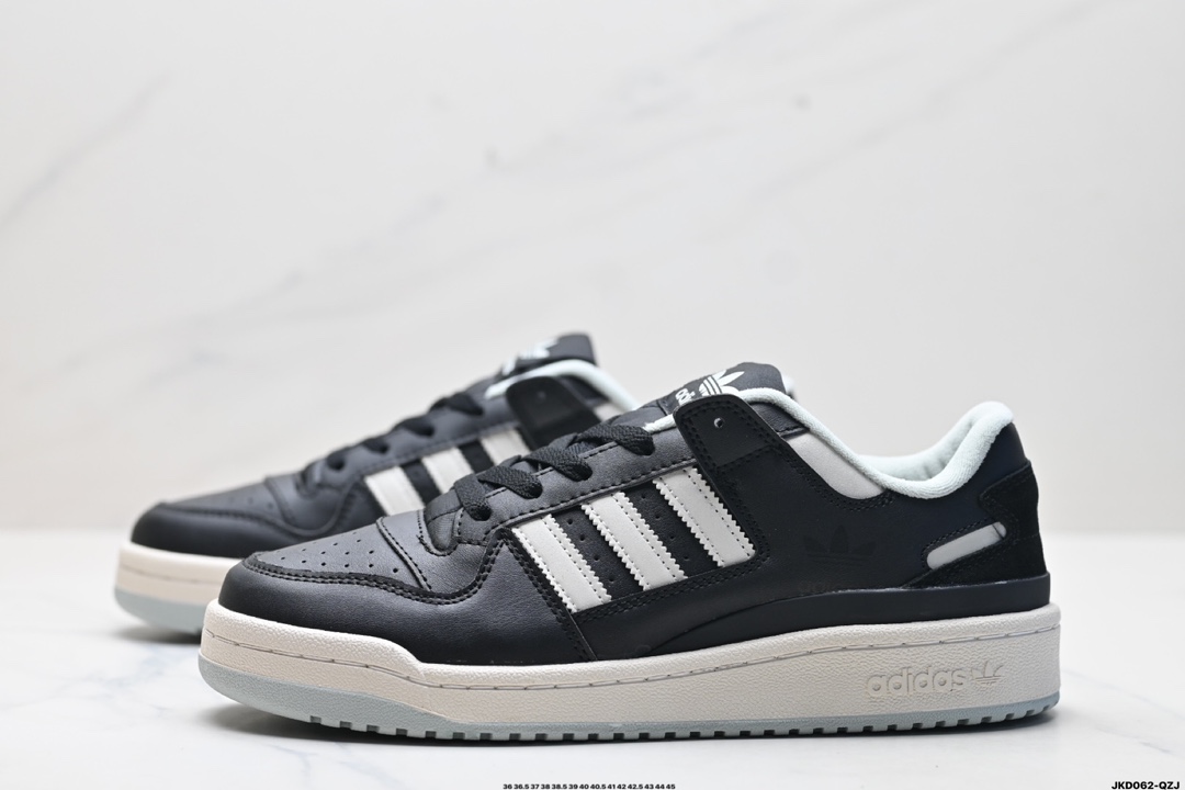 Adidas Forum LOW CL三叶草低邦 经典魔术贴复古板鞋 男女潮流头层皮休闲鞋  IE7218