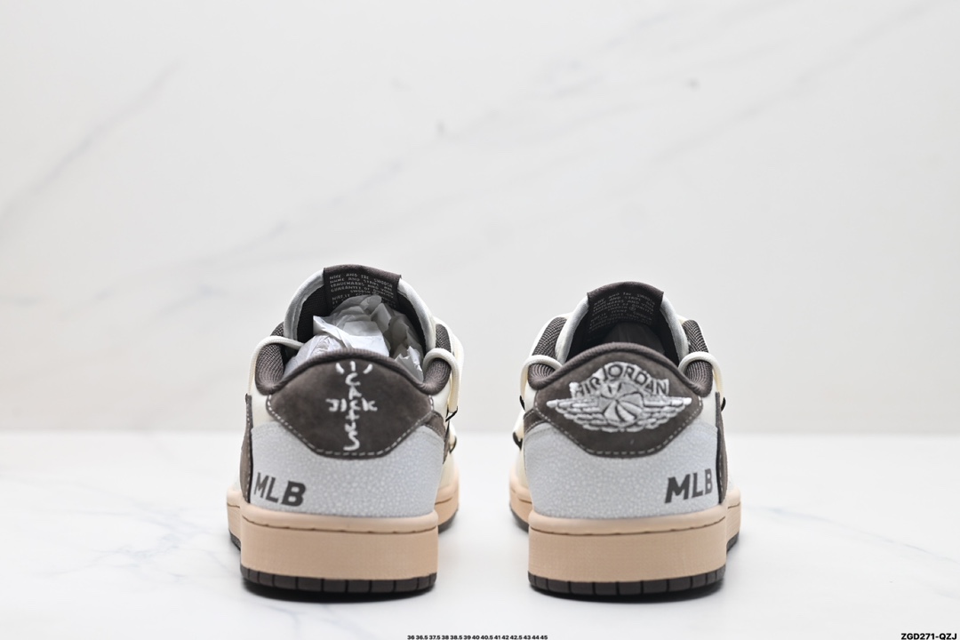 AJ1倒勾Travis Scott x Air Jordan 1 ” Reverse Mocha “ AJ1乔1 TS 闪电 联名倒钩 低帮文化篮球鞋  XS3186-204