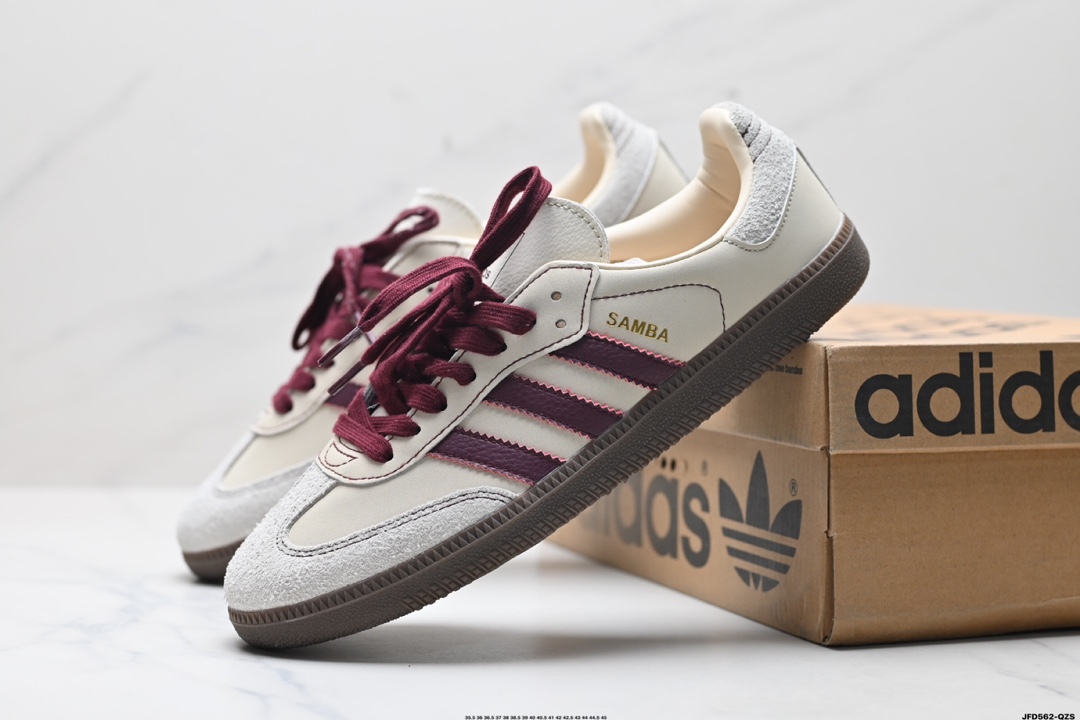 阿迪达斯三叶草Adidas Originals Samba 桑巴舞系列绅士德训足球风百搭低帮休闲运动板鞋  ID1482