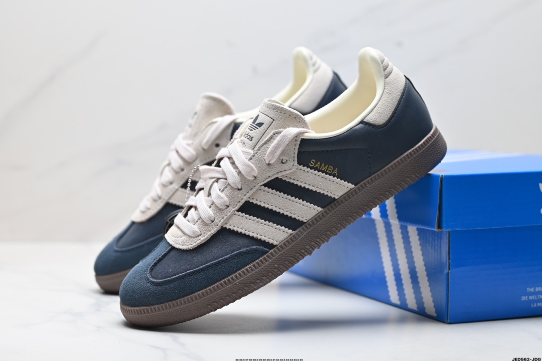 阿迪达斯三叶草Adidas Originals Samba OG 桑巴舞系列绅士德训足球风百搭低帮休闲运动板鞋  JI3217