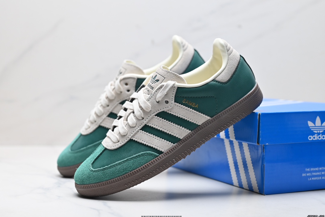 阿迪达斯三叶草Adidas Originals Samba OG 桑巴舞系列绅士德训足球风百搭低帮休闲运动板鞋  JI3217