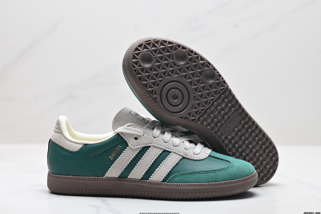 阿迪达斯三叶草Adidas Originals Samba OG 桑巴舞系列绅士德训足球风百搭低帮休闲运动板鞋  JI3217