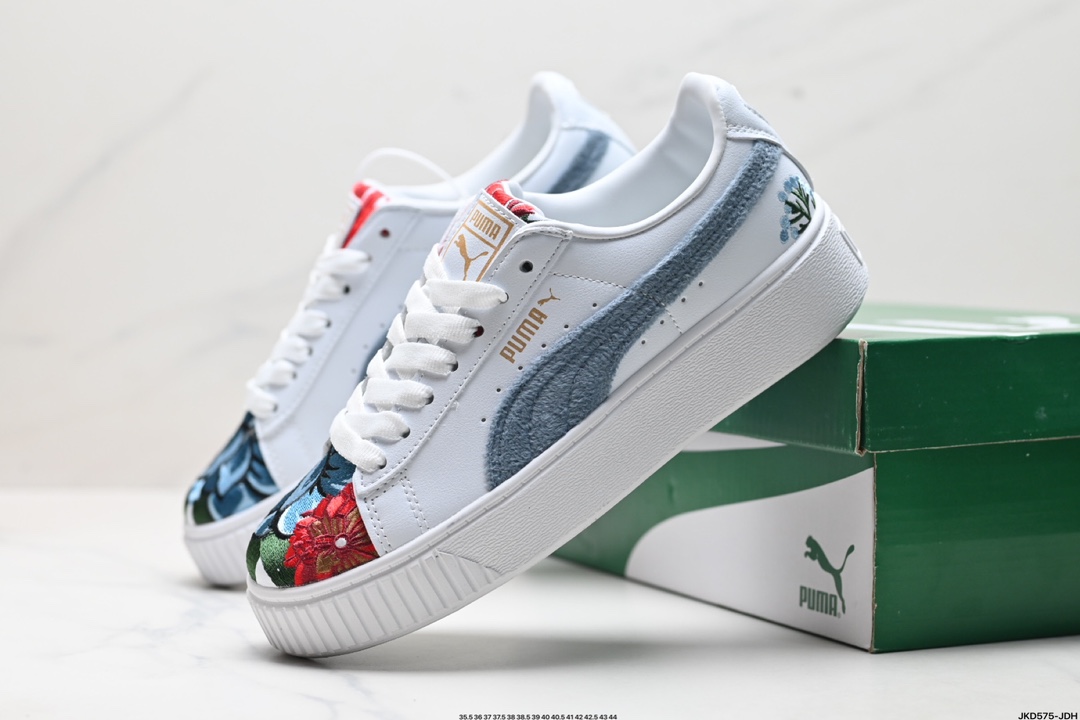 Puma Suede Platfotm Goid防滑耐磨 彪马低帮经典百搭休闲运动板鞋  366123-01