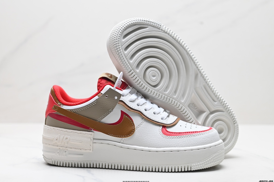 耐克NIKE WMNS Air Force 1 Shadow全新少女系解构主义设计 马卡龙空军一号轻量增高低帮百搭板鞋 HQ3400-030