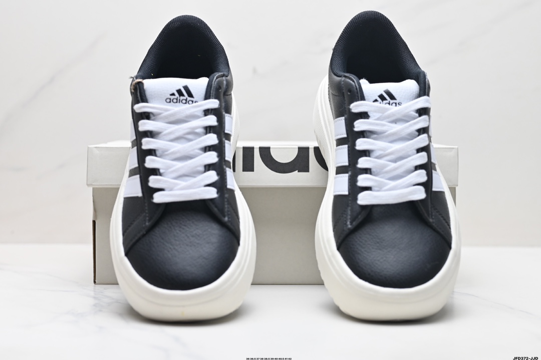 Adidas GRAND COURTBEAT PLATFORM 厚底休闲 耐磨 低帮 板鞋  IH7754