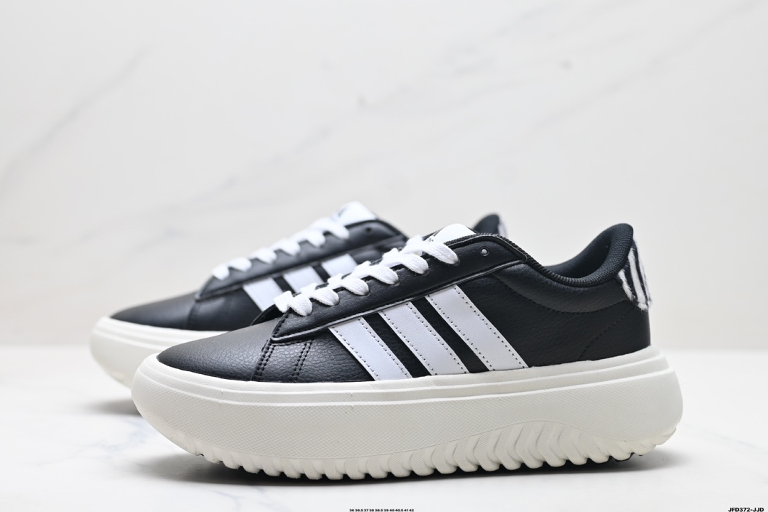 Adidas GRAND COURTBEAT PLATFORM 厚底休闲 耐磨 低帮 板鞋  IH7754