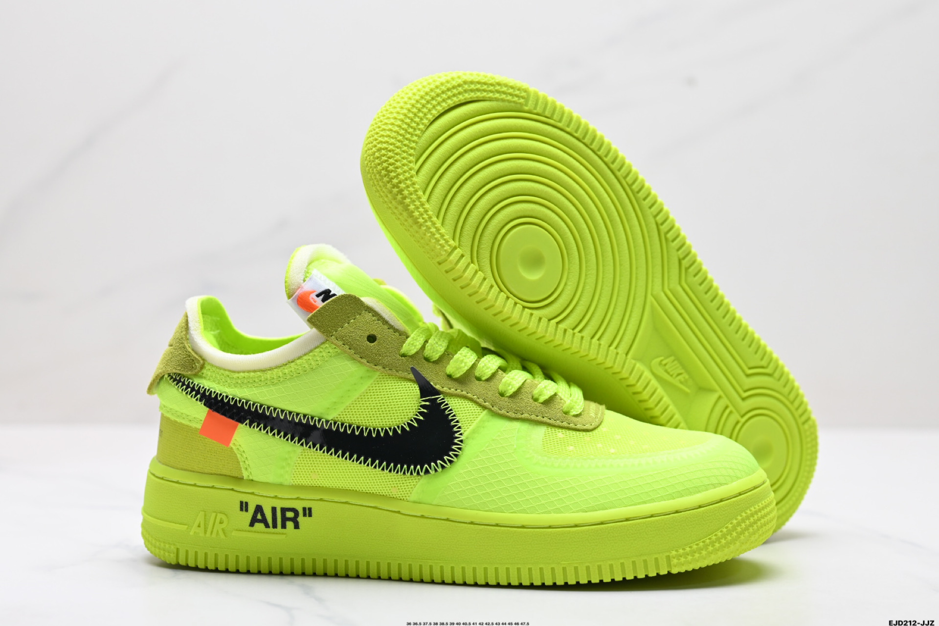 OFF-WHITE x Nike Air Force 1 OW联名空军一号 柠檬黄/全黑配色 AO4606-700