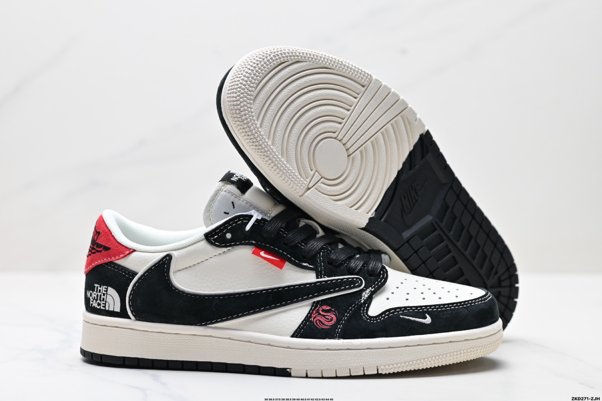 AJ1倒勾Travis Scott x Air Jordan 1 ” Reverse Mocha “ AJ1乔1 TS 闪电 联名倒钩 低帮文化篮球鞋  SJ2068-146