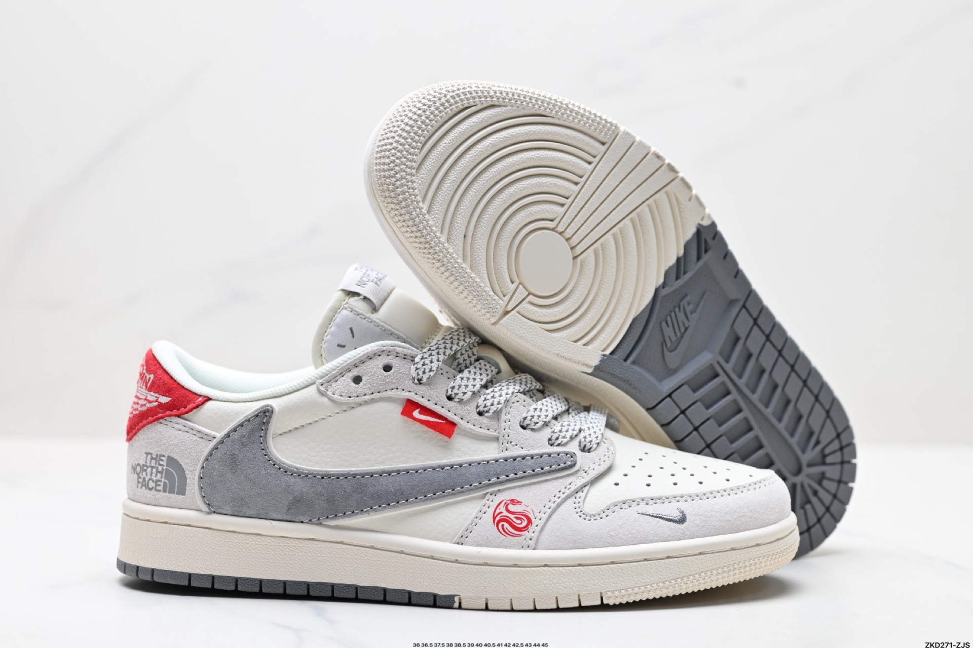 AJ1倒勾Travis Scott x Air Jordan 1 ” Reverse Mocha “ AJ1乔1 TS 闪电 联名倒钩 低帮文化篮球鞋  SJ2068-145