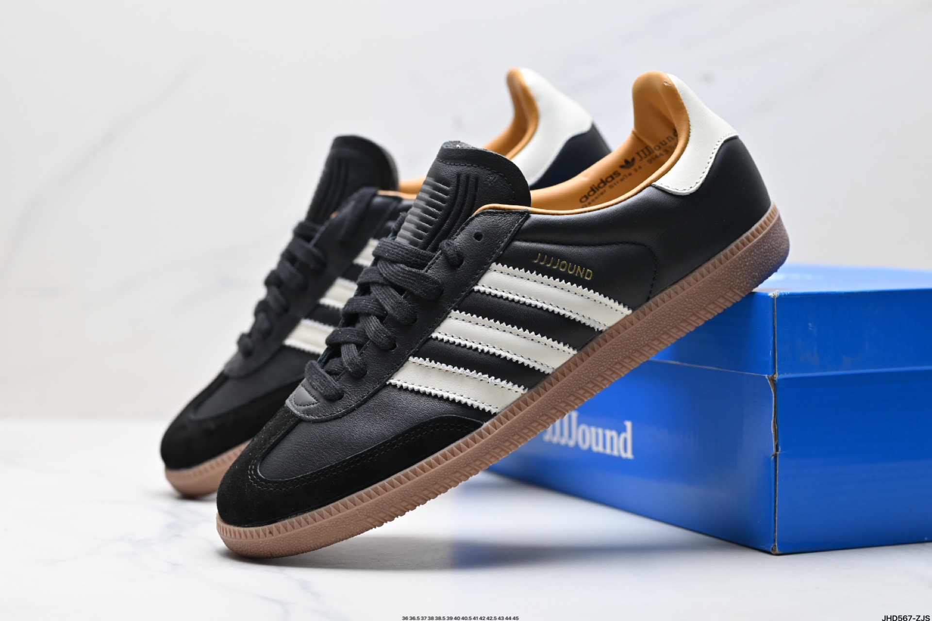 阿迪达斯三叶草Adidas Originals Samba Mig JJJJound 桑巴舞系列绅士德训足球风百搭低帮休闲运动板鞋  ID8708