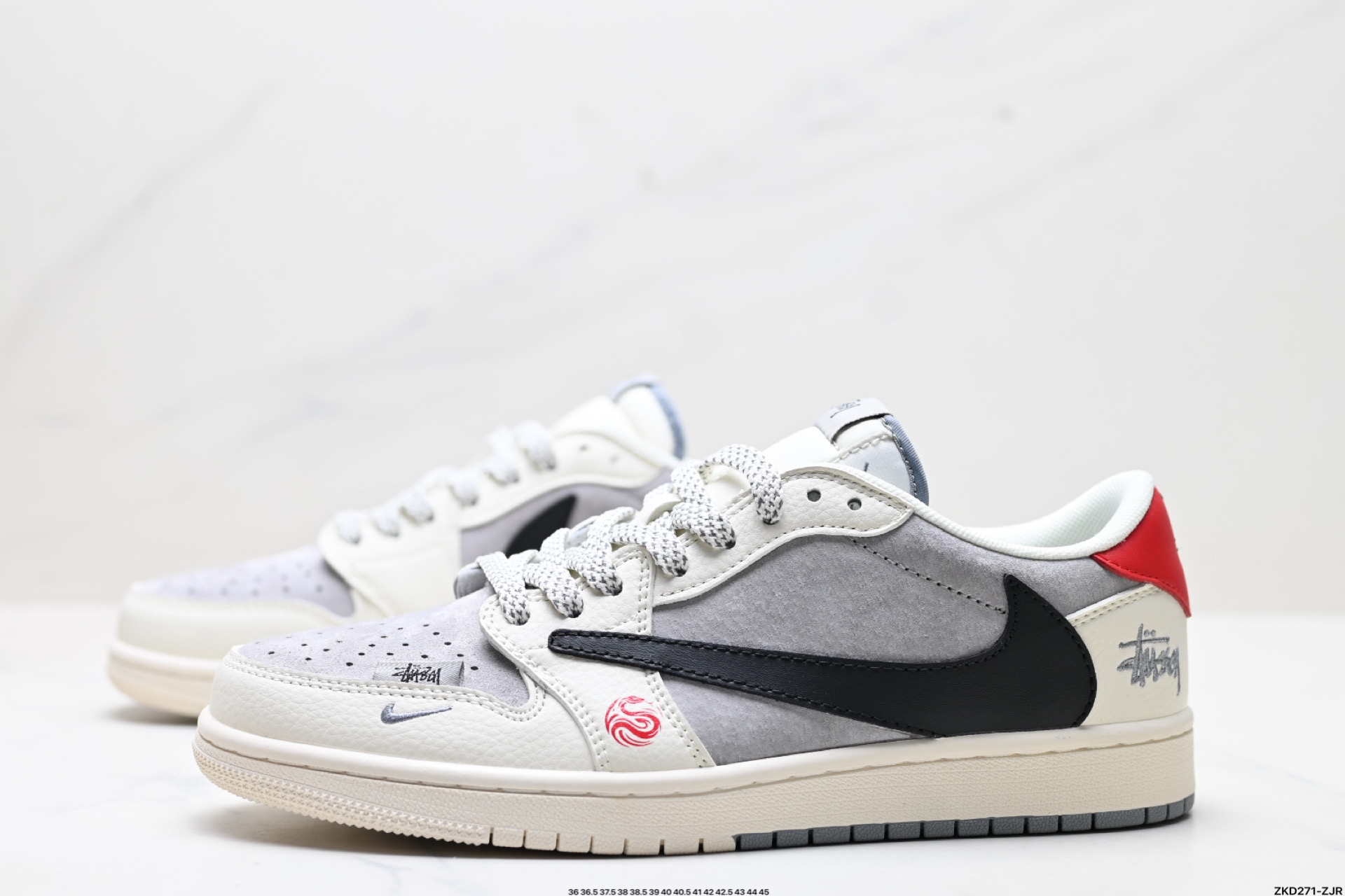 AJ1倒勾Travis Scott x Air Jordan 1 ” Reverse Mocha “ AJ1乔1 TS 闪电 联名倒钩 低帮文化篮球鞋  SJ2068-142