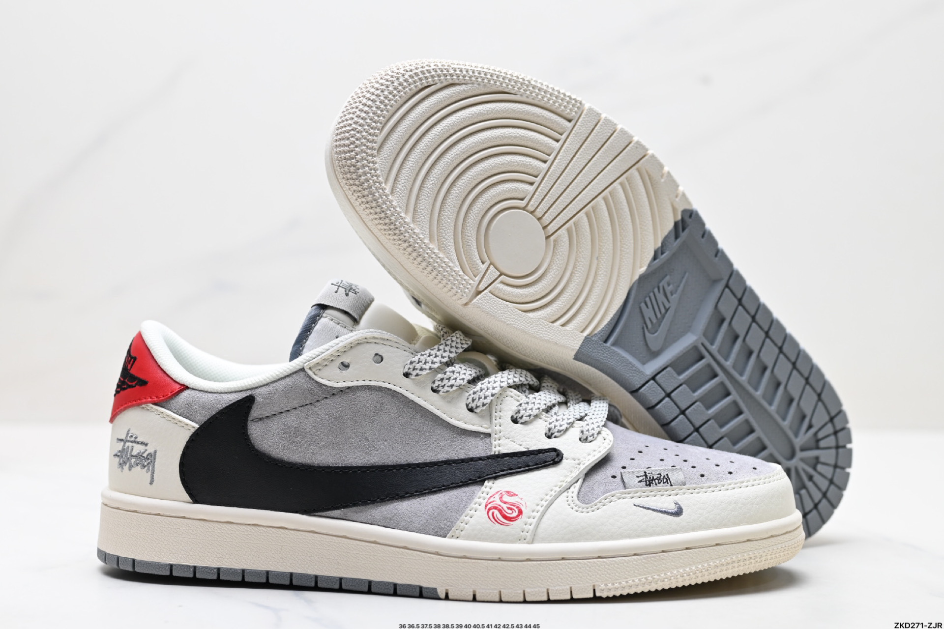 AJ1倒勾Travis Scott x Air Jordan 1 ” Reverse Mocha “ AJ1乔1 TS 闪电 联名倒钩 低帮文化篮球鞋  SJ2068-142