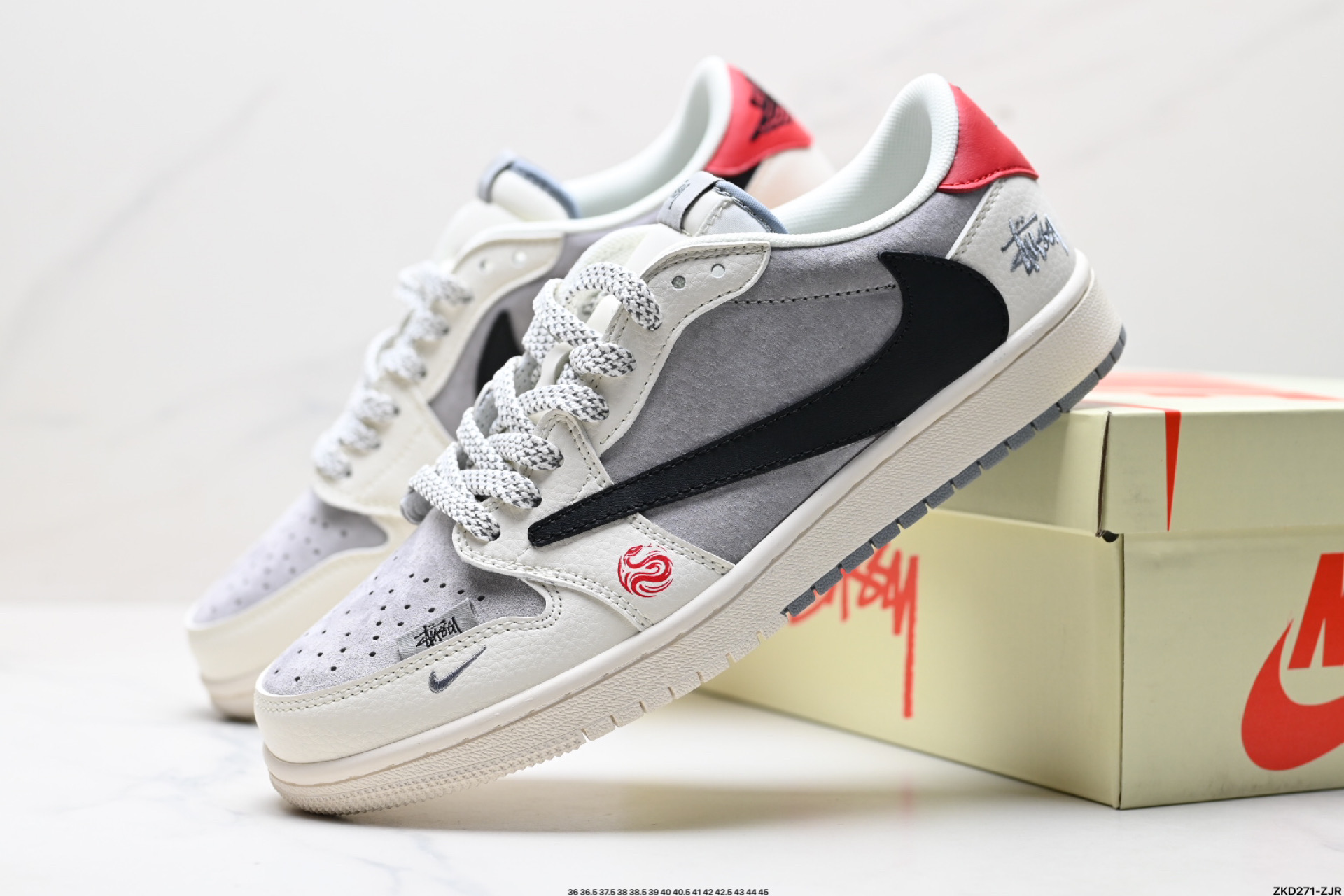AJ1倒勾Travis Scott x Air Jordan 1 ” Reverse Mocha “ AJ1乔1 TS 闪电 联名倒钩 低帮文化篮球鞋  SJ2068-142