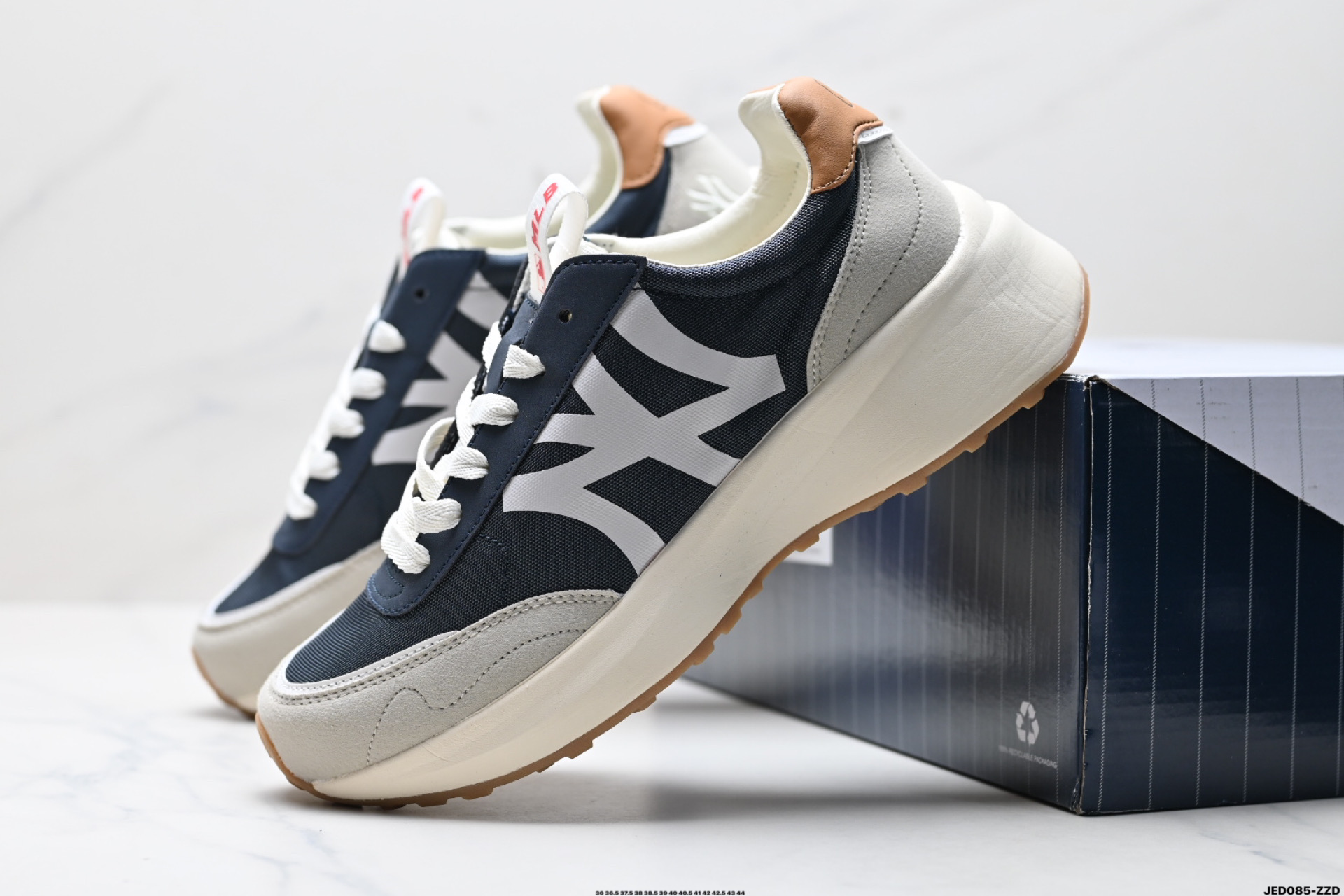 MLB Chunky Jogger 织物皮革 舒适百搭 减震防滑耐磨低帮 老爹鞋 3ASXX112N