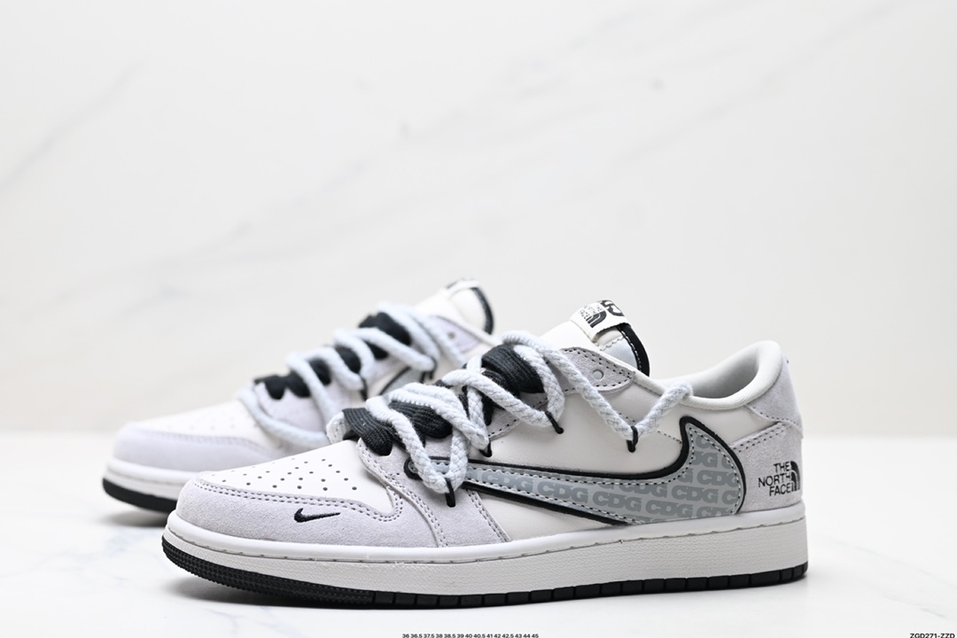 AJ1倒勾Travis Scott x Air Jordan 1 ” Reverse Mocha “ AJ1乔1 TS 闪电 联名倒钩 低帮文化篮球鞋  XX3318-516