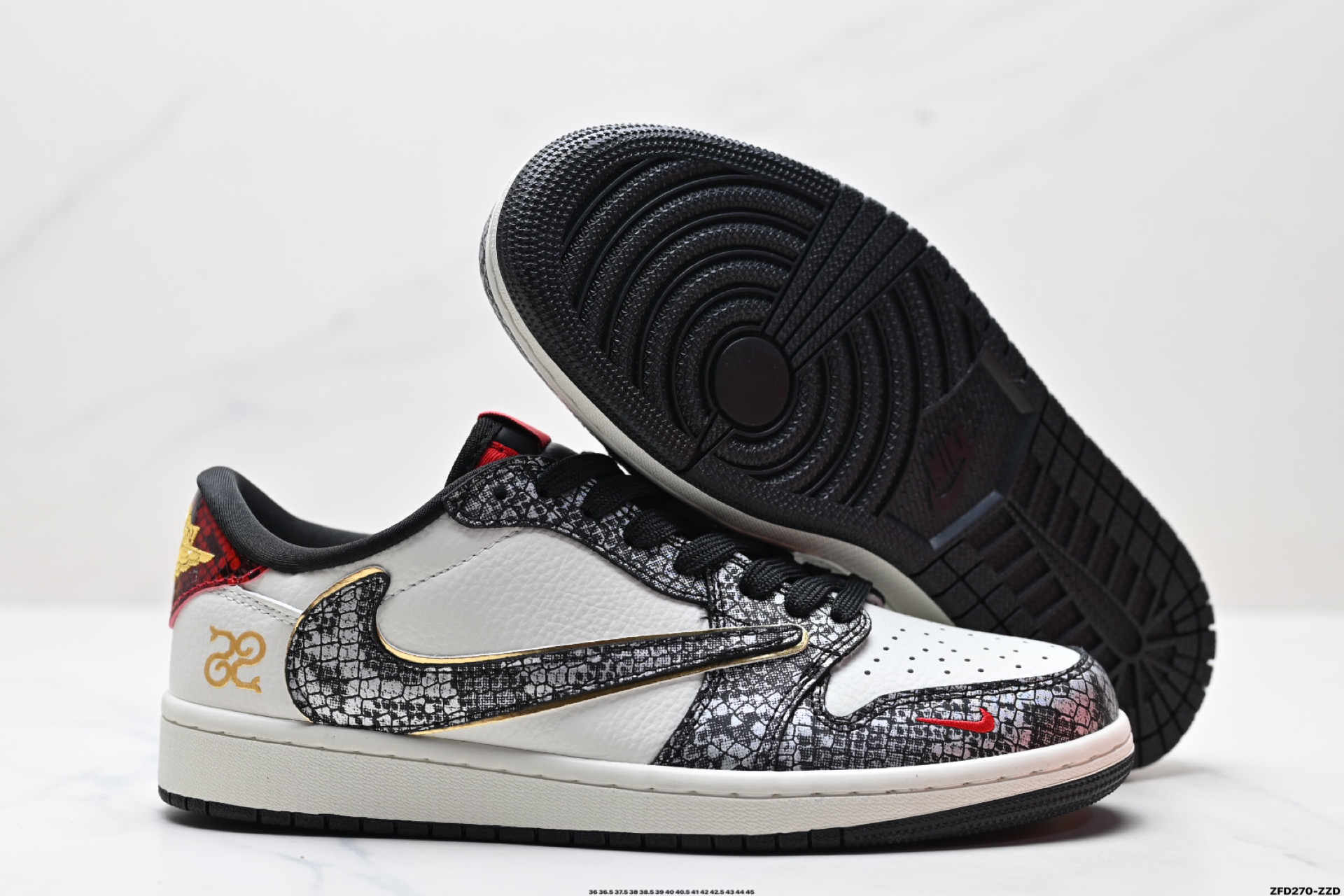 AJ1倒勾Travis Scott x Air Jordan 1 ” Reverse Mocha “ AJ1乔1 TS 闪电 联名倒钩 低帮文化篮球鞋  CH6336-023