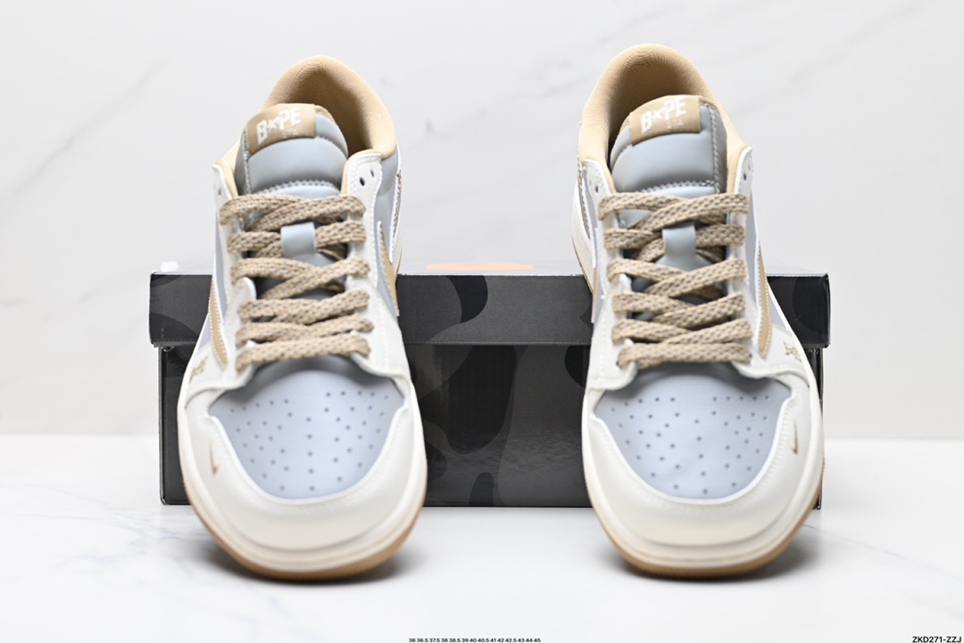 AJ1倒勾Travis Scott x Air Jordan 1 ” Reverse Mocha “ AJ1乔1 TS 闪电 联名倒钩 低帮文化篮球鞋  BB6511-623