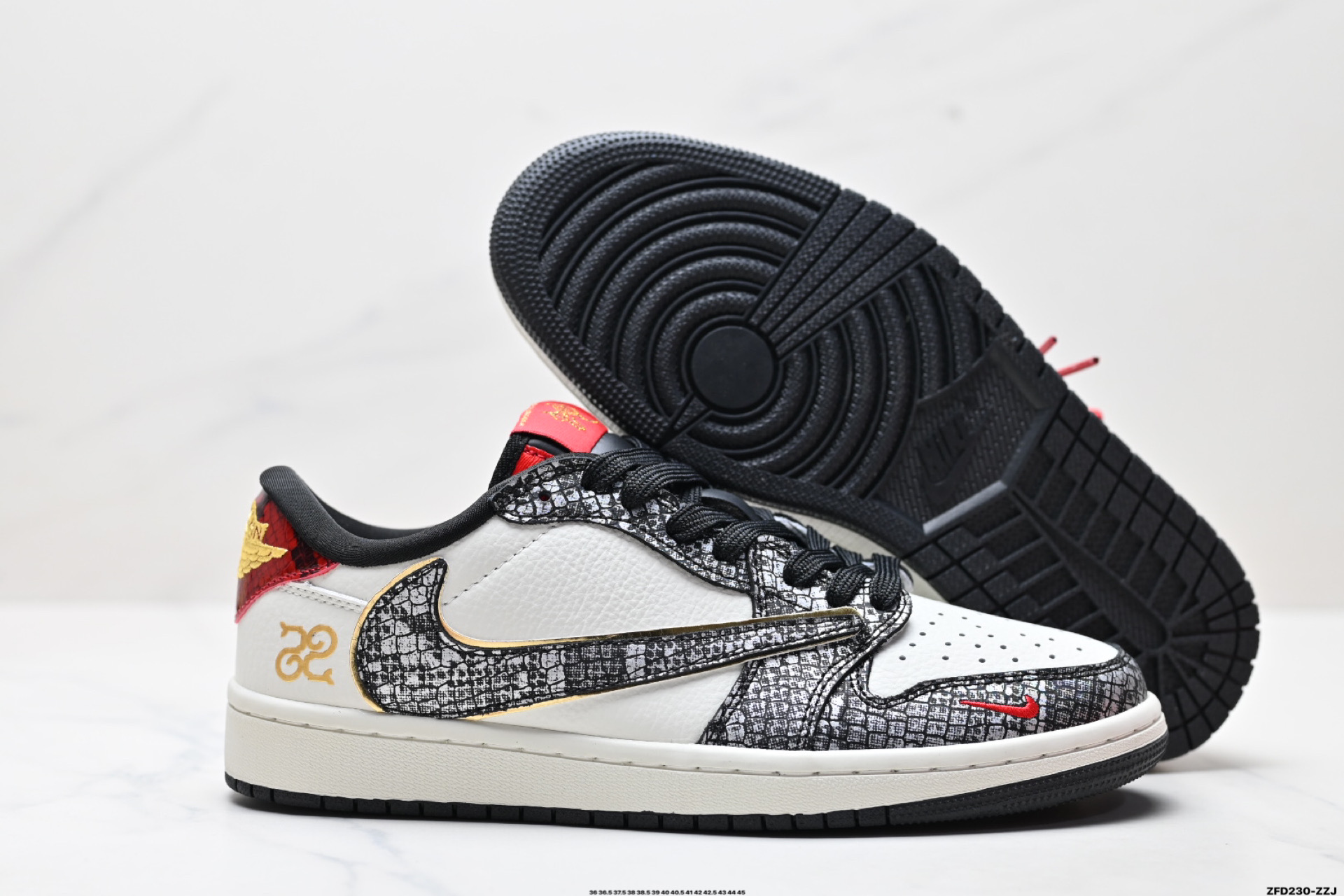 AJ1倒勾Travis Scott x Air Jordan 1 ” Reverse Mocha “ AJ1乔1 TS 闪电 联名倒钩 低帮文化篮球鞋  CH6336-023