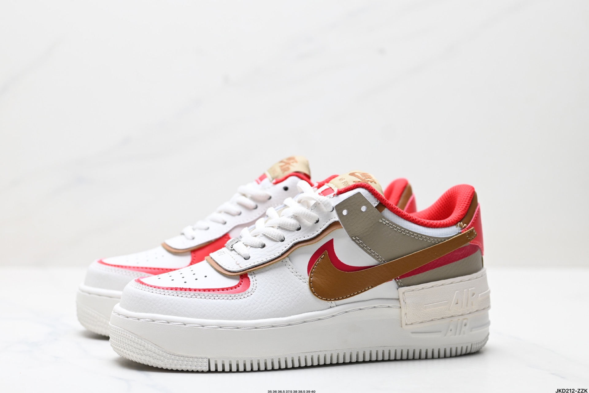 耐克NIKE WMNS Air Force 1 Shadow全新少女系解构主义设计 马卡龙空军一号轻量增高低帮百搭板鞋  HQ3400-030