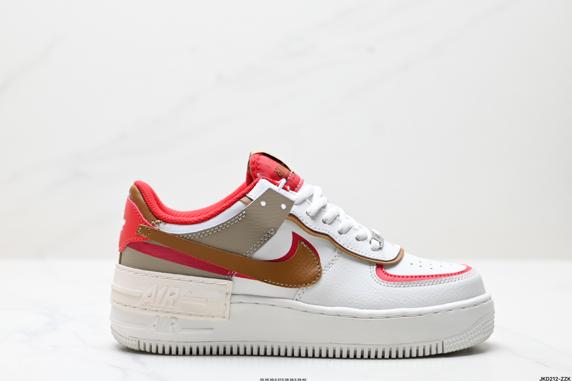 耐克NIKE WMNS Air Force 1 Shadow全新少女系解构主义设计 马卡龙空军一号轻量增高低帮百搭板鞋  HQ3400-030