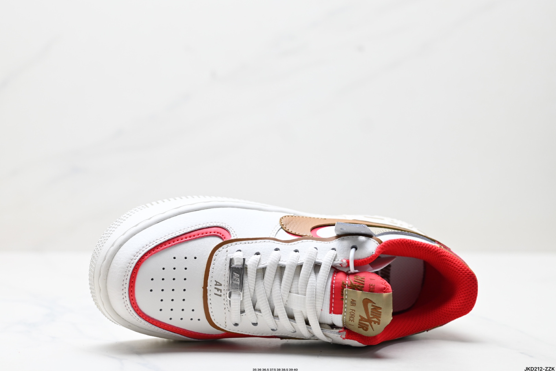 耐克NIKE WMNS Air Force 1 Shadow全新少女系解构主义设计 马卡龙空军一号轻量增高低帮百搭板鞋  HQ3400-030