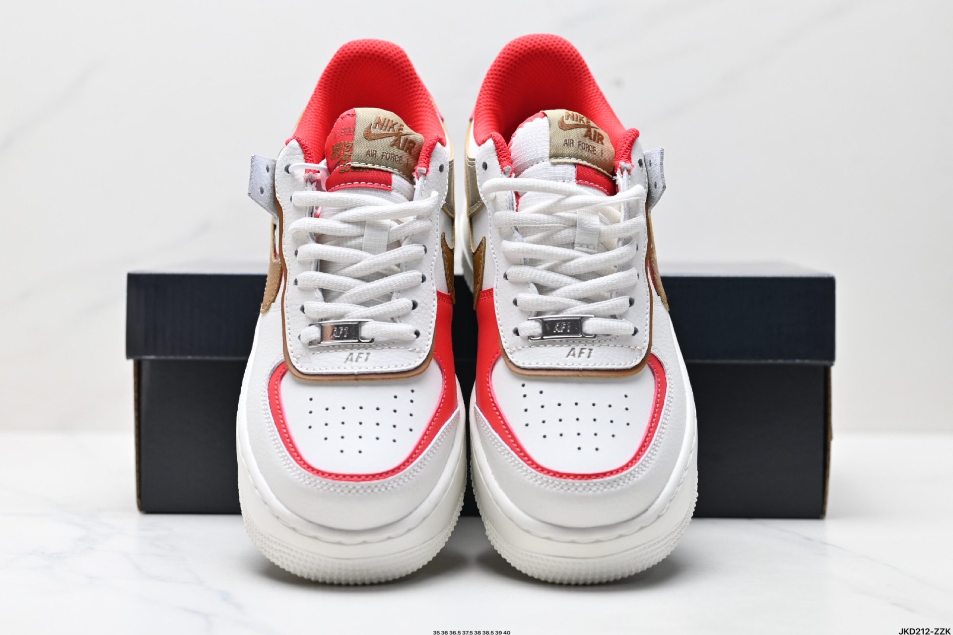耐克NIKE WMNS Air Force 1 Shadow全新少女系解构主义设计 马卡龙空军一号轻量增高低帮百搭板鞋  HQ3400-030