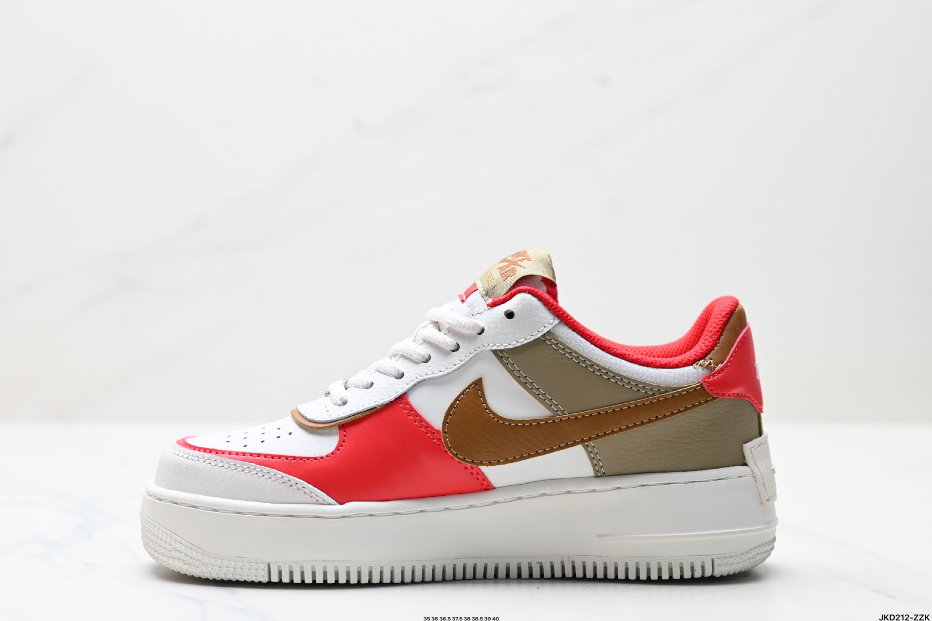 耐克NIKE WMNS Air Force 1 Shadow全新少女系解构主义设计 马卡龙空军一号轻量增高低帮百搭板鞋  HQ3400-030