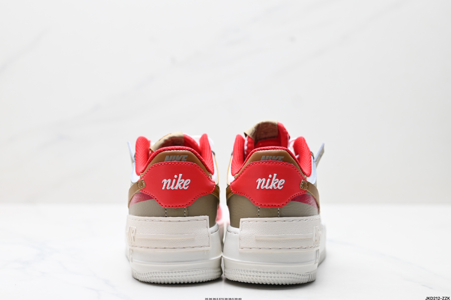 耐克NIKE WMNS Air Force 1 Shadow全新少女系解构主义设计 马卡龙空军一号轻量增高低帮百搭板鞋  HQ3400-030