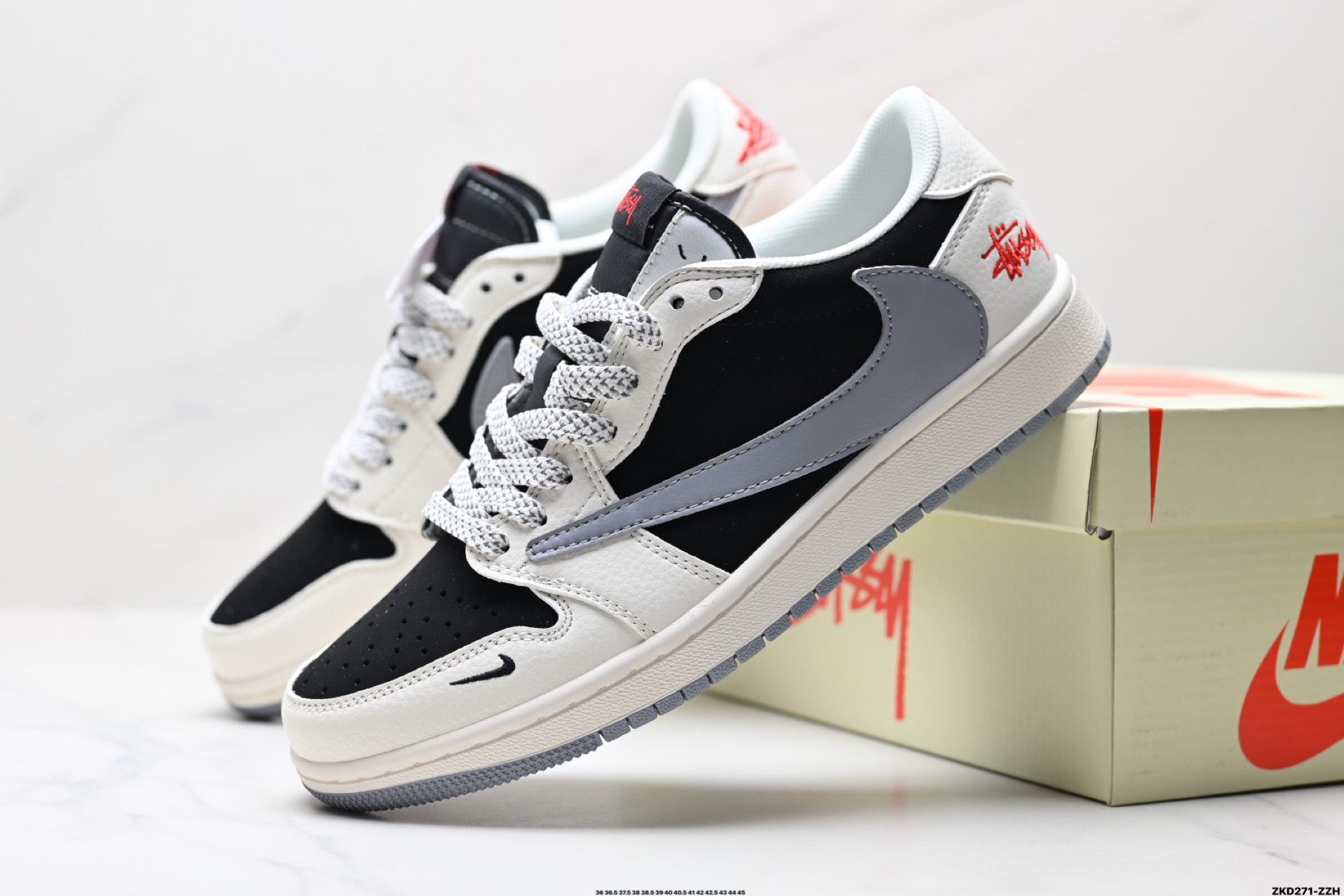 AJ1倒勾Travis Scott x Air Jordan 1 ” Reverse Mocha “ AJ1乔1 TS 闪电 联名倒钩 低帮文化篮球鞋  XZ6188-575