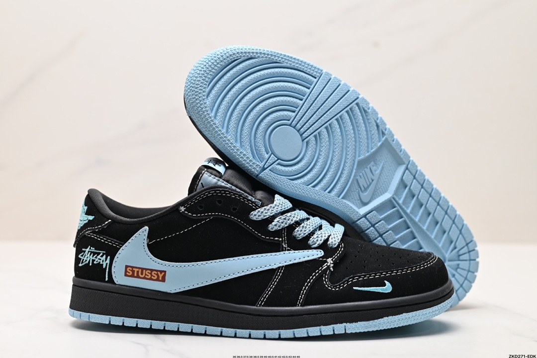 AJ1倒勾Travis Scott x Air Jordan 1 ” Reverse Mocha “ AJ1乔1 TS 闪电 联名倒钩 低帮文化篮球鞋 XS2024-008