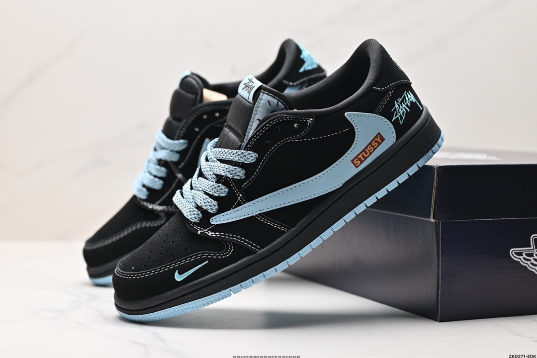 AJ1倒勾Travis Scott x Air Jordan 1 ” Reverse Mocha “ AJ1乔1 TS 闪电 联名倒钩 低帮文化篮球鞋 XS2024-008