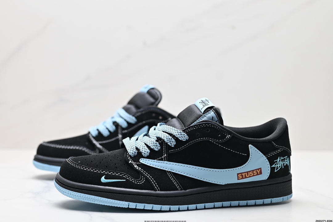AJ1倒勾Travis Scott x Air Jordan 1 ” Reverse Mocha “ AJ1乔1 TS 闪电 联名倒钩 低帮文化篮球鞋 XS2024-008