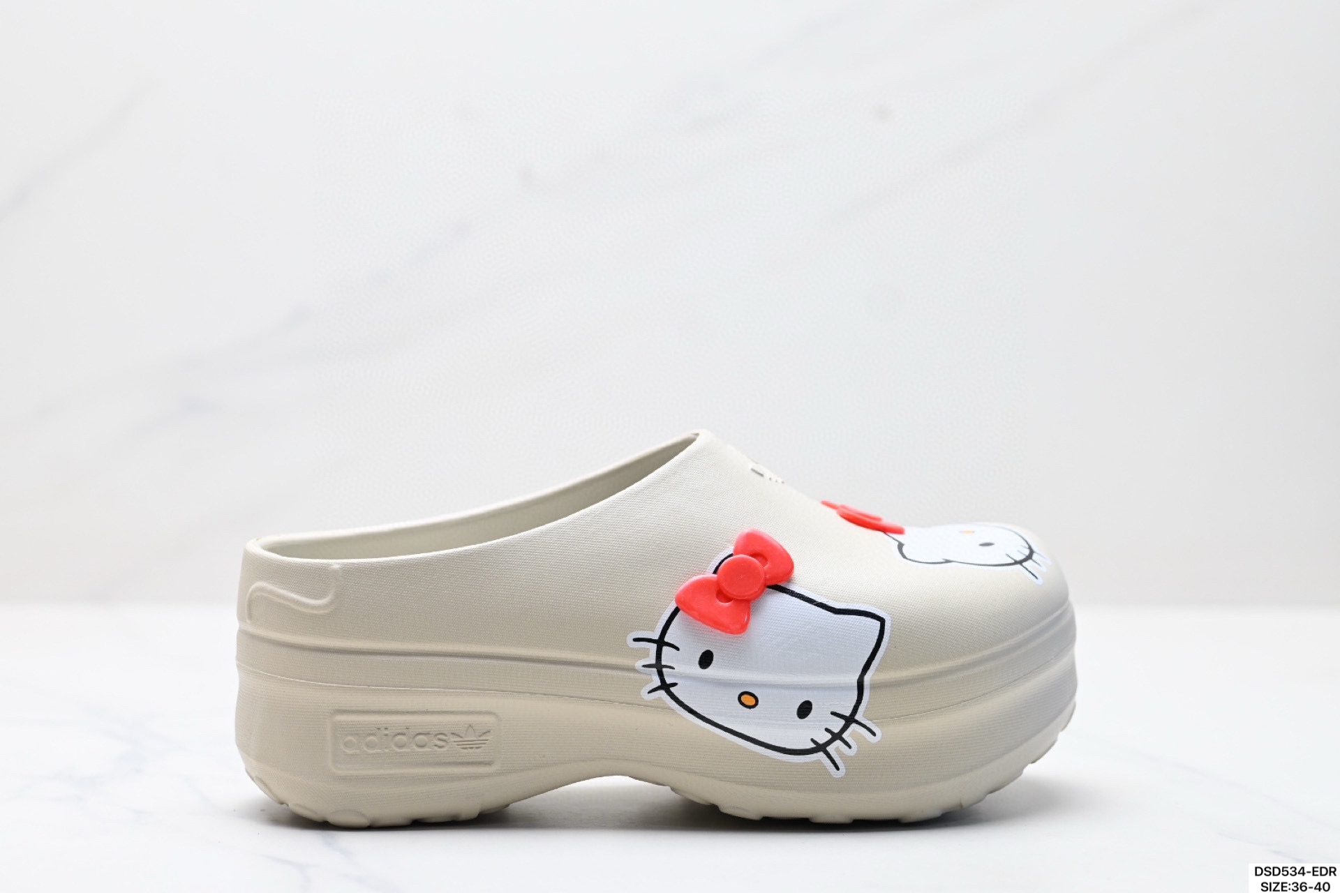 公司级✅Adidas originals AdiFOM Stan Smith Mule W 厚底穆勒厨师鞋凯蒂猫包头拖鞋浅蓝色女增高半拖洞洞鞋沙滩凉鞋夏 D:DSD534-EDR