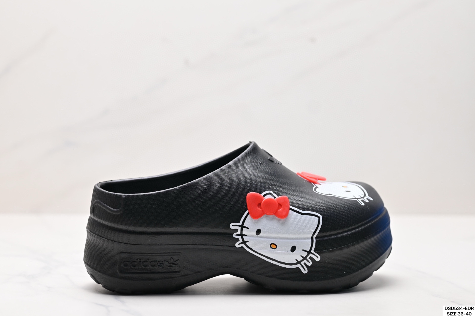 公司级✅Adidas originals AdiFOM Stan Smith Mule W 厚底穆勒厨师鞋凯蒂猫包头拖鞋浅蓝色女增高半拖洞洞鞋沙滩凉鞋夏 D:DSD534-EDR