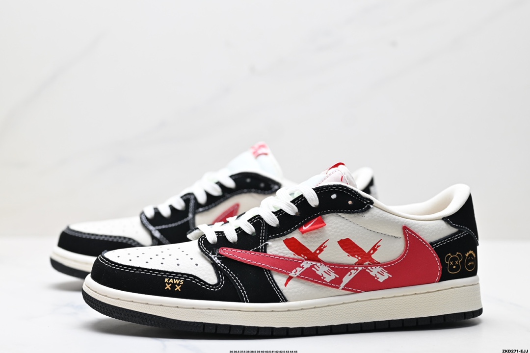 AJ1倒勾Travis Scott x Air Jordan 1 ” Reverse Mocha “ AJ1乔1 TS 闪电 联名倒钩 低帮文化篮球鞋  XS2024-025