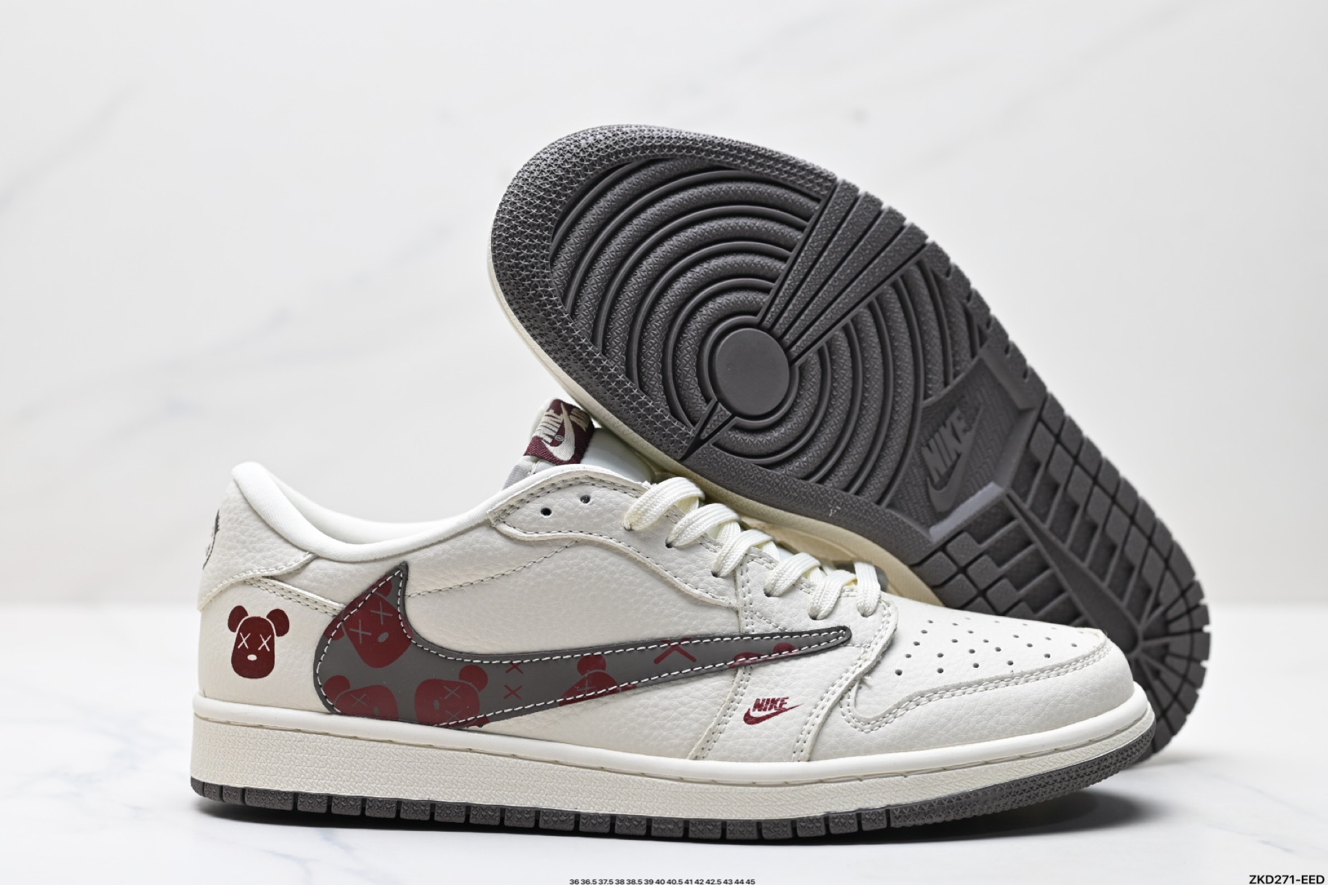 280 AJ1倒勾Travis Scott x Air Jordan 1 ” Reverse Mocha “ AJ1乔1 TS 闪电 联名倒钩 低帮文化篮球鞋  LD2025-004