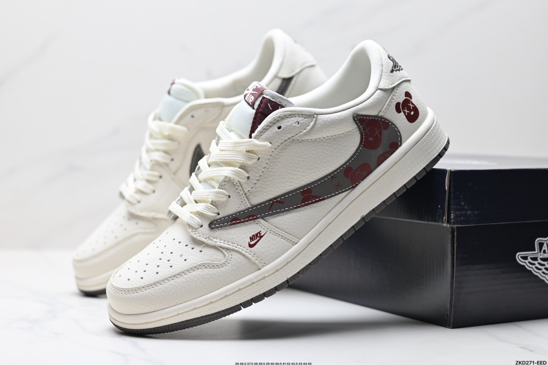 280 AJ1倒勾Travis Scott x Air Jordan 1 ” Reverse Mocha “ AJ1乔1 TS 闪电 联名倒钩 低帮文化篮球鞋  LD2025-004