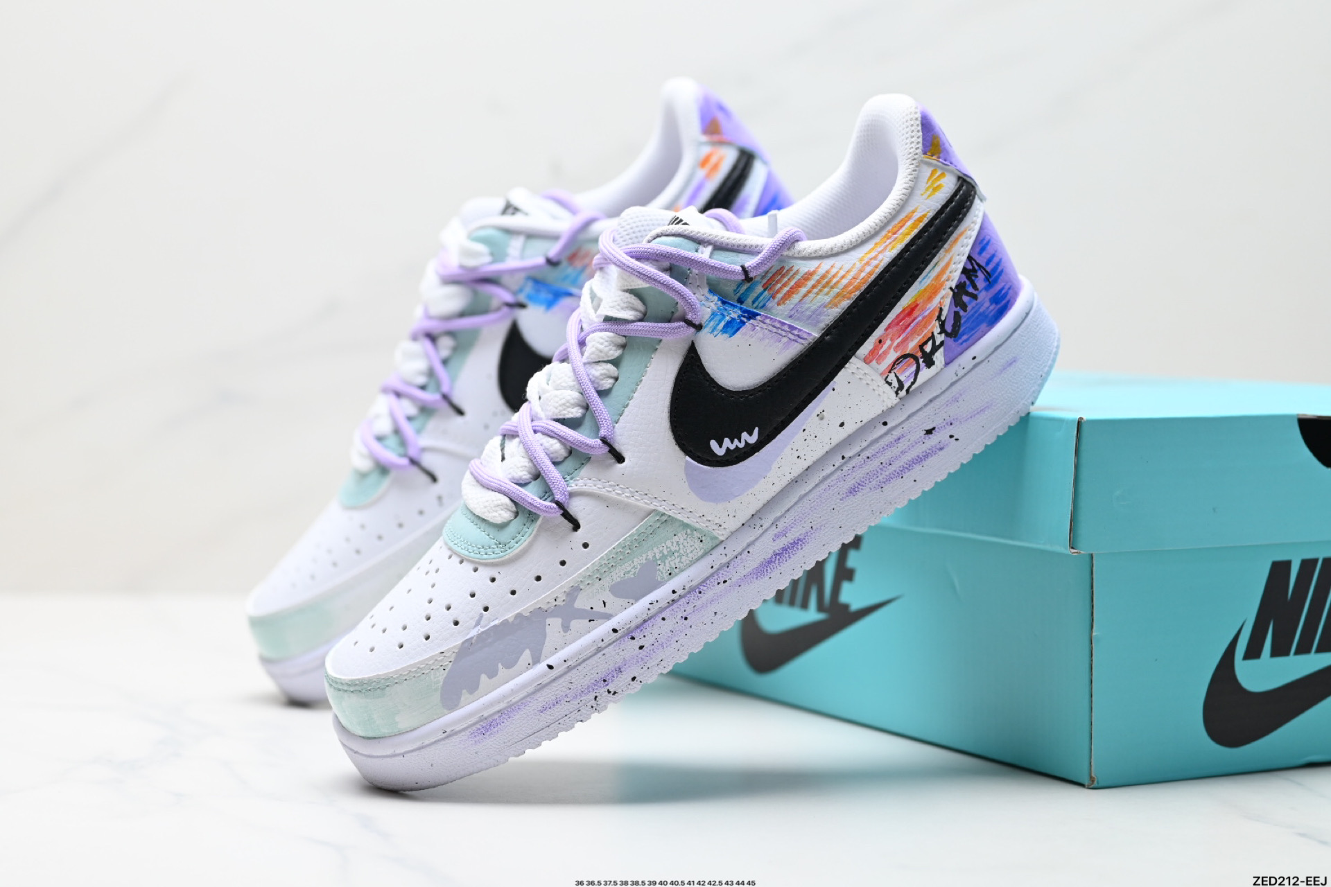270 NIKE COURT VISION LO ‘DIY’定制 低帮百搭 透气休闲运动板鞋 DH2978-077