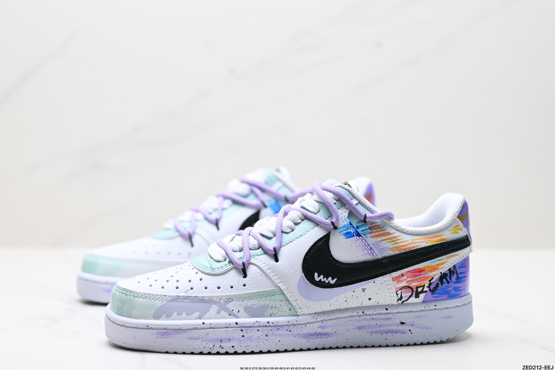 270 NIKE COURT VISION LO ‘DIY’定制 低帮百搭 透气休闲运动板鞋 DH2978-077