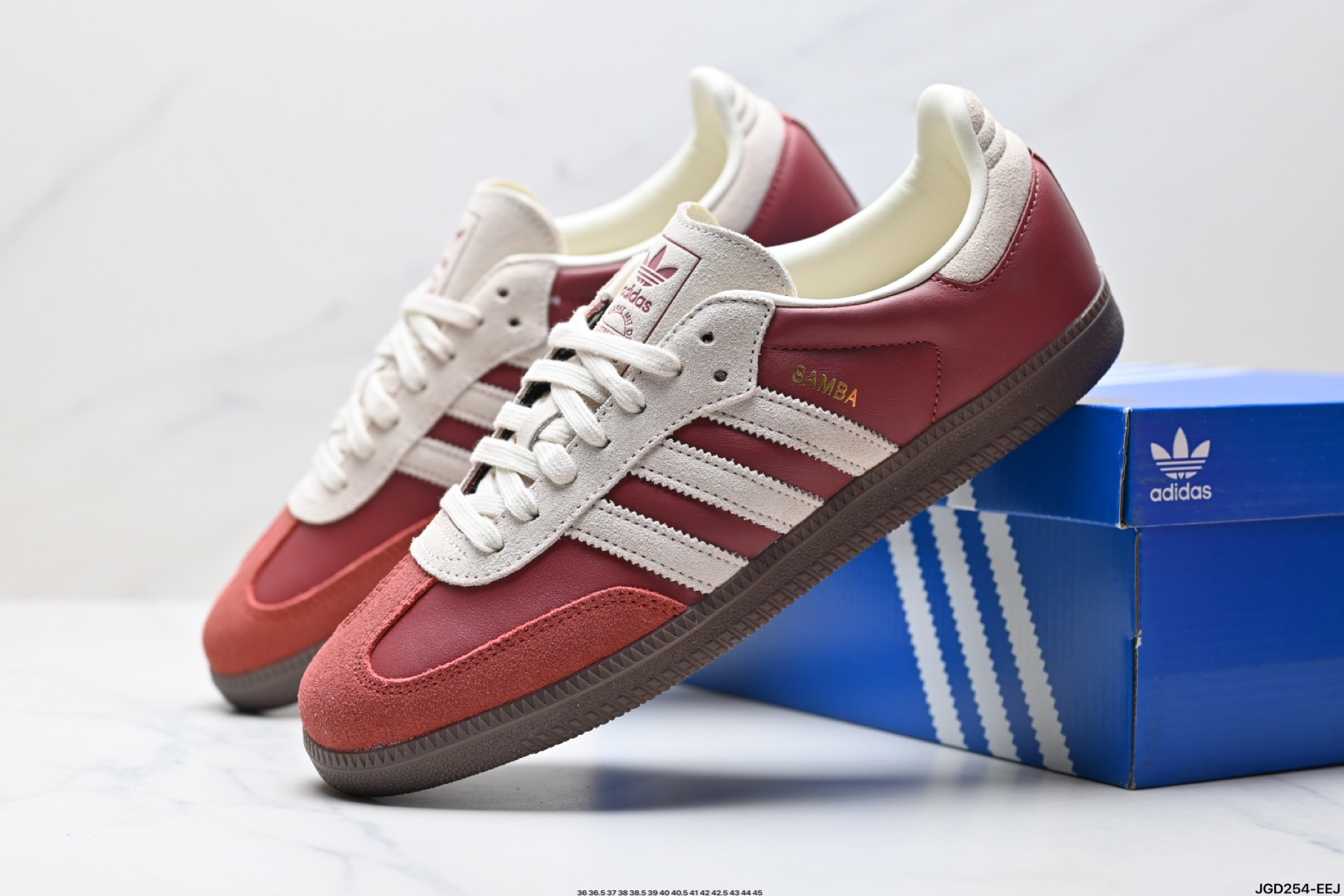 190 阿迪达斯三叶草Adidas Originals Samba OG 桑巴舞系列绅士德训足球风百搭低帮休闲运动板鞋  JI3216