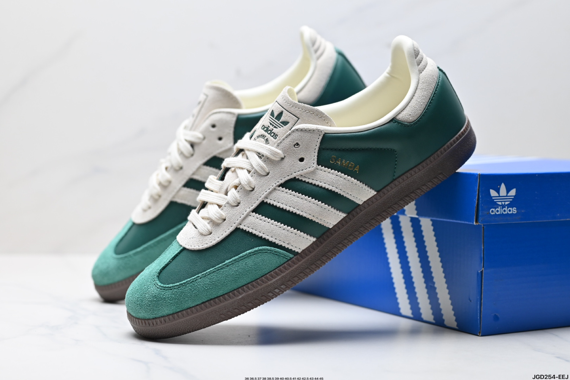 190 阿迪达斯三叶草Adidas Originals Samba OG 桑巴舞系列绅士德训足球风百搭低帮休闲运动板鞋  JI3216