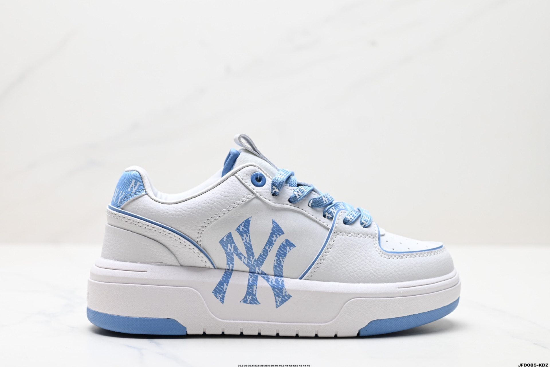 180  MLB CHUNKY LINER DENIM MONOGRAM BL 复古印花老爹鞋  3ASXD025N
