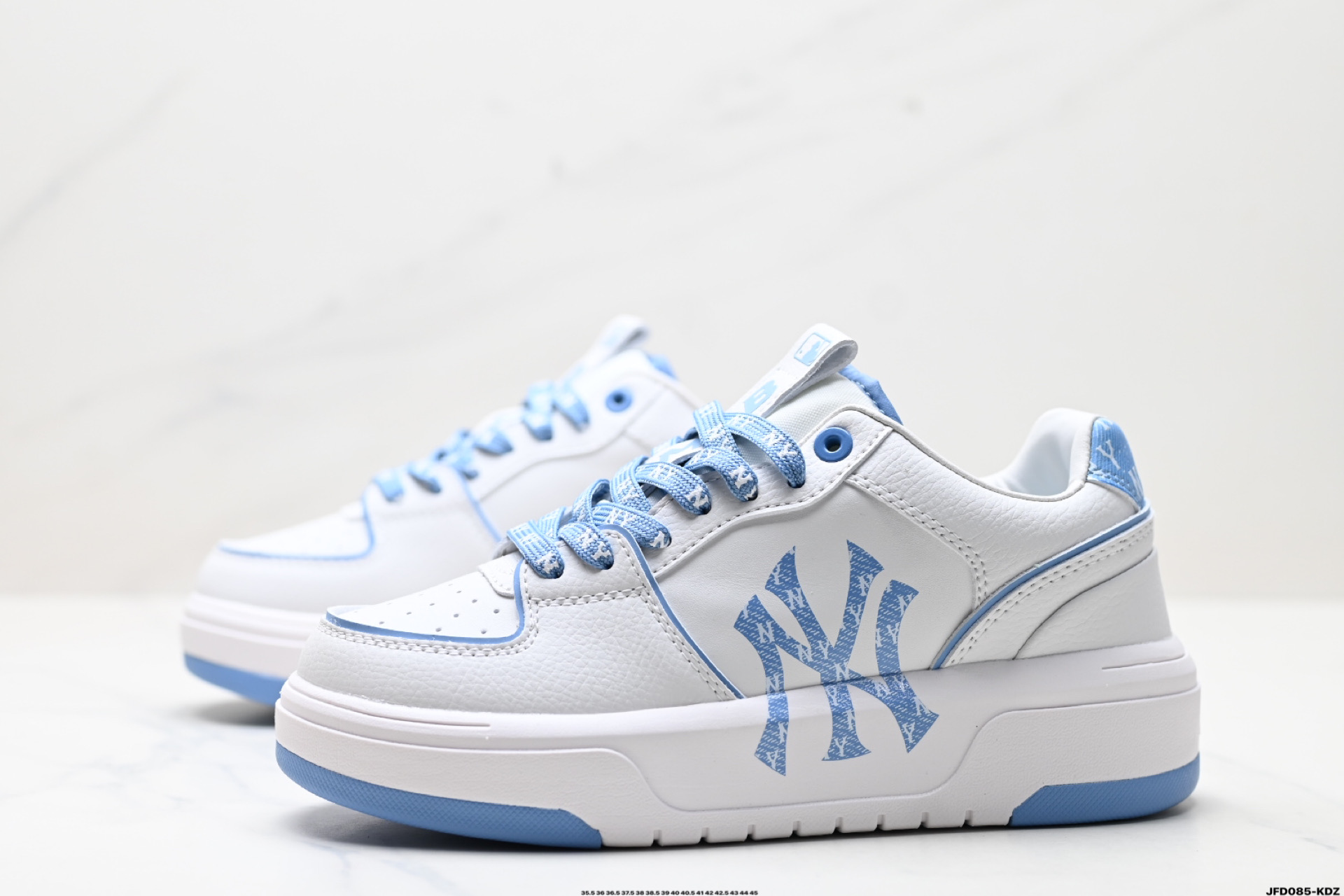180  MLB CHUNKY LINER DENIM MONOGRAM BL 复古印花老爹鞋  3ASXD025N