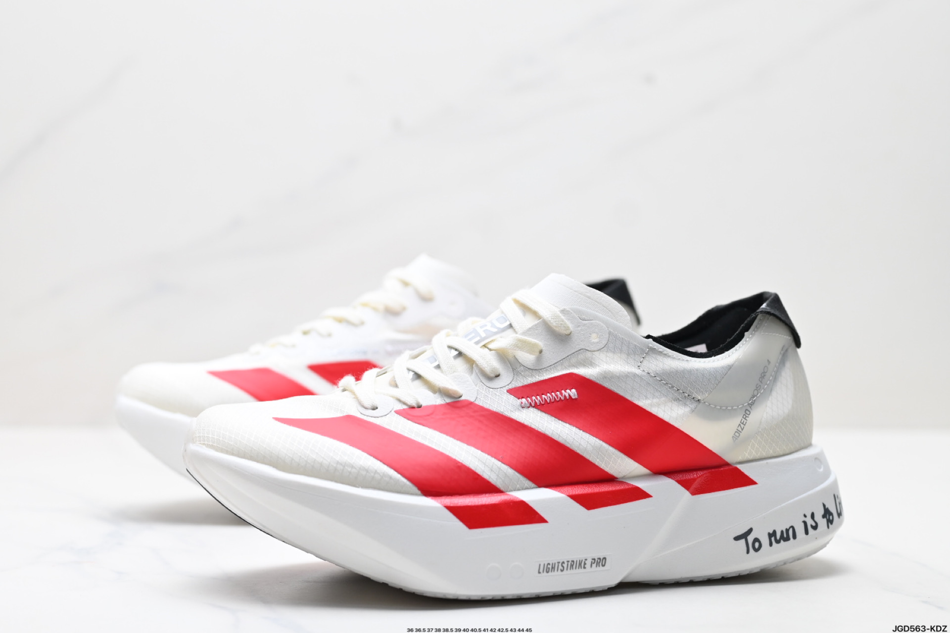 190 Adidas Adizero Adios 4 M马拉松飞线贾卡轻质透气休闲运动跑步鞋  JR6363