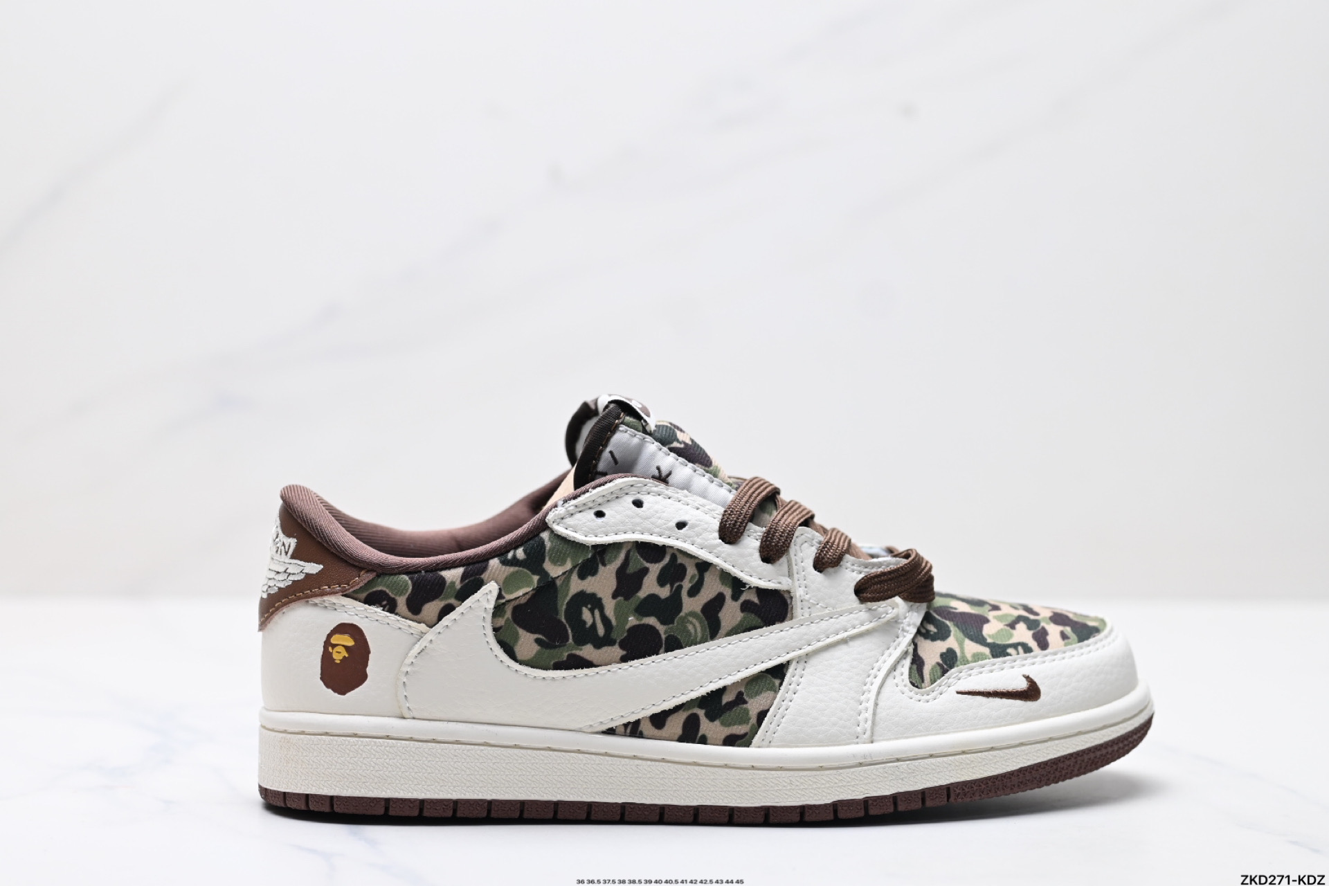280 AJ1倒勾Travis Scott x Air Jordan 1 ” Reverse Mocha “ AJ1乔1 TS 闪电 联名倒钩 低帮文化篮球鞋  XS2024-019